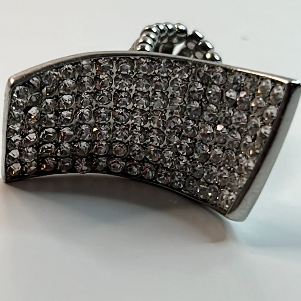 Artsy Bling Curl Ring | Clear Rhinestones